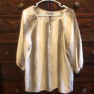 Snake print sheer blouse